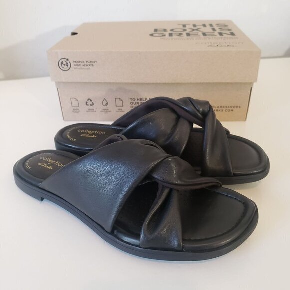 Clarks Women's Reyna Twist Flat Sandal size 7 New in Box - Picture 2 of 10